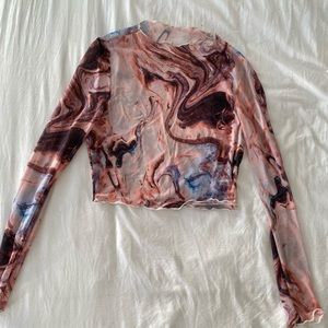 Patterned Mesh Long Sleeve